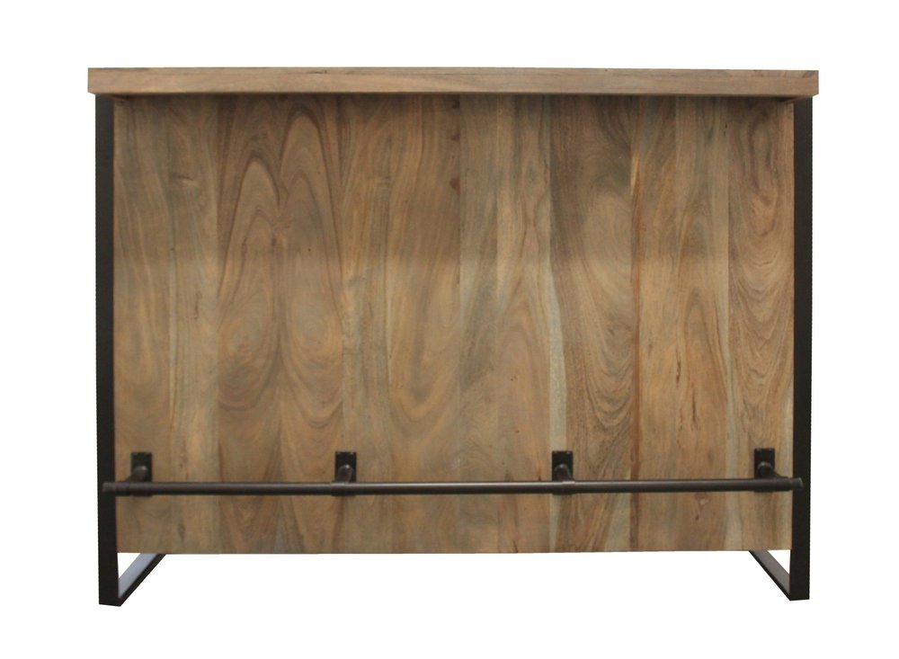 55" Gray and Black Solid Wood Sled Console Table With Storage With Storage HomeRoots