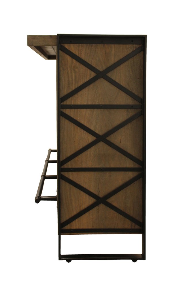 55" Gray and Black Solid Wood Sled Console Table With Storage With Storage HomeRoots