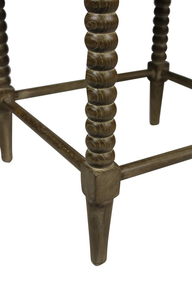 26 " Off White And Brown Solid and Manufactured Wood Counter Height Bar Chair HomeRoots