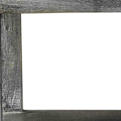 40" Distressed Wash Dark Gray Solid Wood Two Door Accent Cabinet HomeRoots