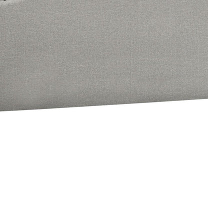 Gray Linen Blend Upholstered Arched Full Headboard With Nail Head Trim HomeRoots