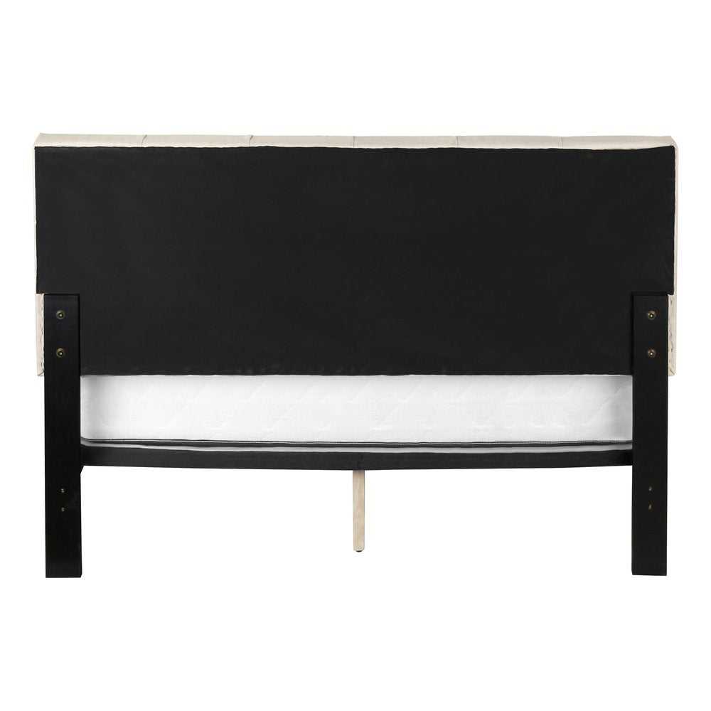 Beige Tufted Linen Queen Bed Frame HomeRoots