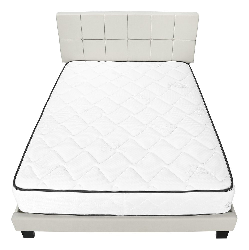 Beige Tufted Linen Queen Bed Frame HomeRoots