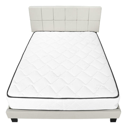 Beige Tufted Linen Queen Bed Frame HomeRoots