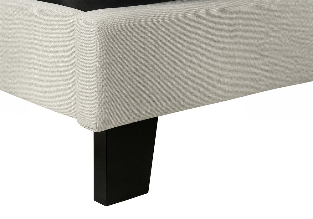 Beige Tufted Linen Queen Bed Frame HomeRoots