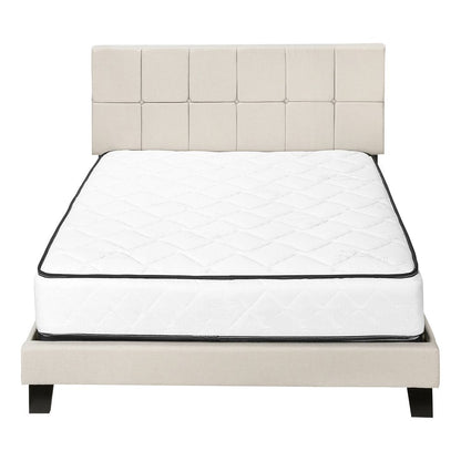 Beige Tufted Linen Queen Bed Frame HomeRoots