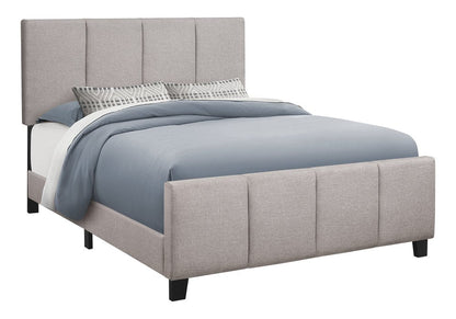 Gray and Black Tufted Linen Queen Bed Frame HomeRoots
