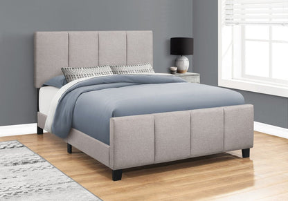 Gray and Black Tufted Linen Queen Bed Frame HomeRoots