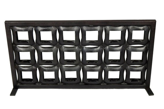 23" Black Iron Geometric Floor Tealight Candle Holder HomeRoots