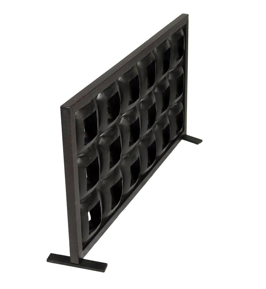 23" Black Iron Geometric Floor Tealight Candle Holder HomeRoots