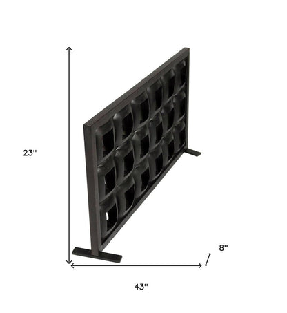 23" Black Iron Geometric Floor Tealight Candle Holder HomeRoots