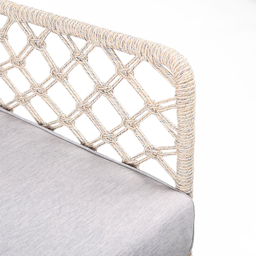 26" Gray Metal Outdoor Dining Chair with Gray Cushion HomeRoots