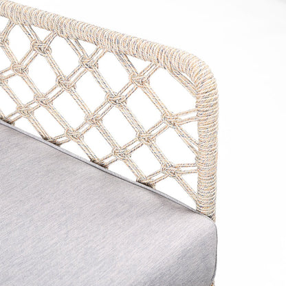 26" Gray Metal Outdoor Dining Chair with Gray Cushion HomeRoots