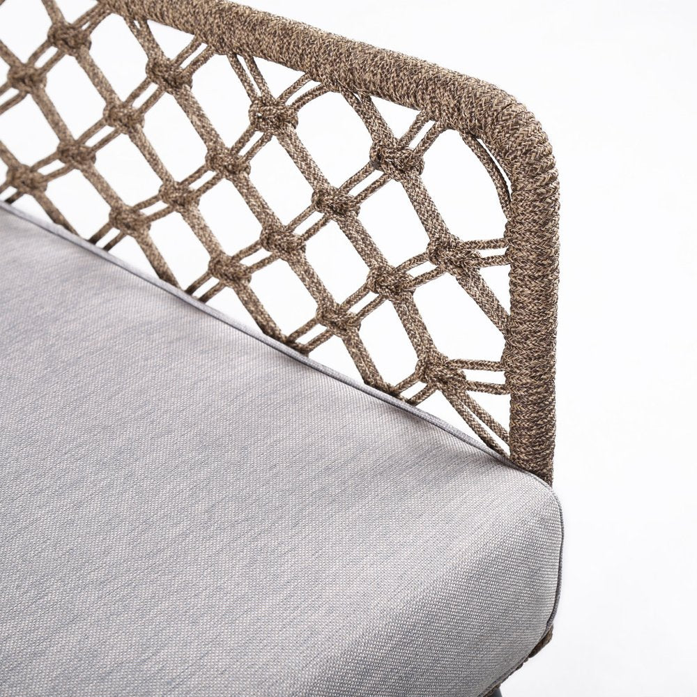 26" Gray Metal Outdoor Arm Chair with Gray Cushion HomeRoots