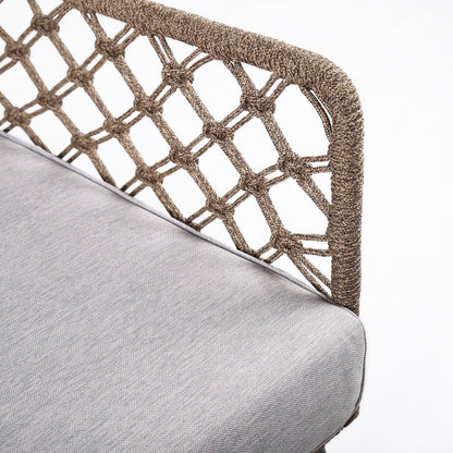 26" Gray Metal Outdoor Arm Chair with Gray Cushion HomeRoots