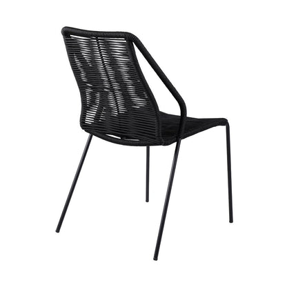 Set of Two 22" Black Metal Outdoor Dining Chair HomeRoots