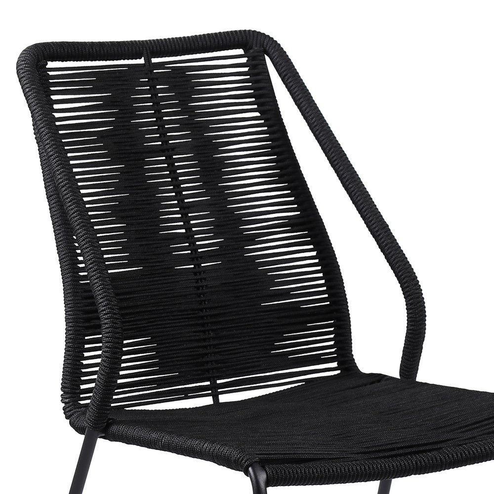 Set of Two 22" Black Metal Outdoor Dining Chair HomeRoots