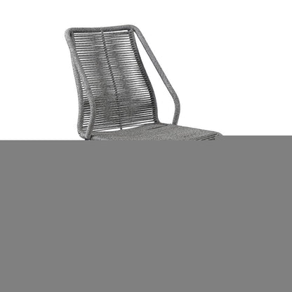 Set of Two 22" Gray Metal Outdoor Dining Chair HomeRoots