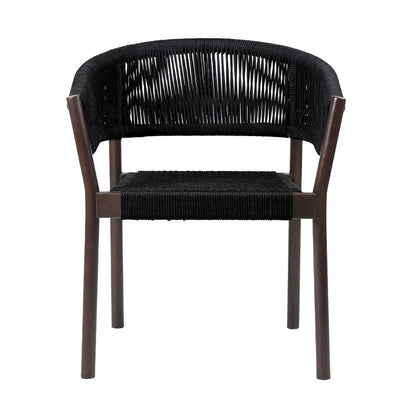Set of Two 26" Black Solid Wood Outdoor Dining Chair HomeRoots