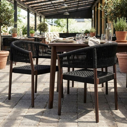 Set of Two 26" Black Solid Wood Outdoor Dining Chair HomeRoots