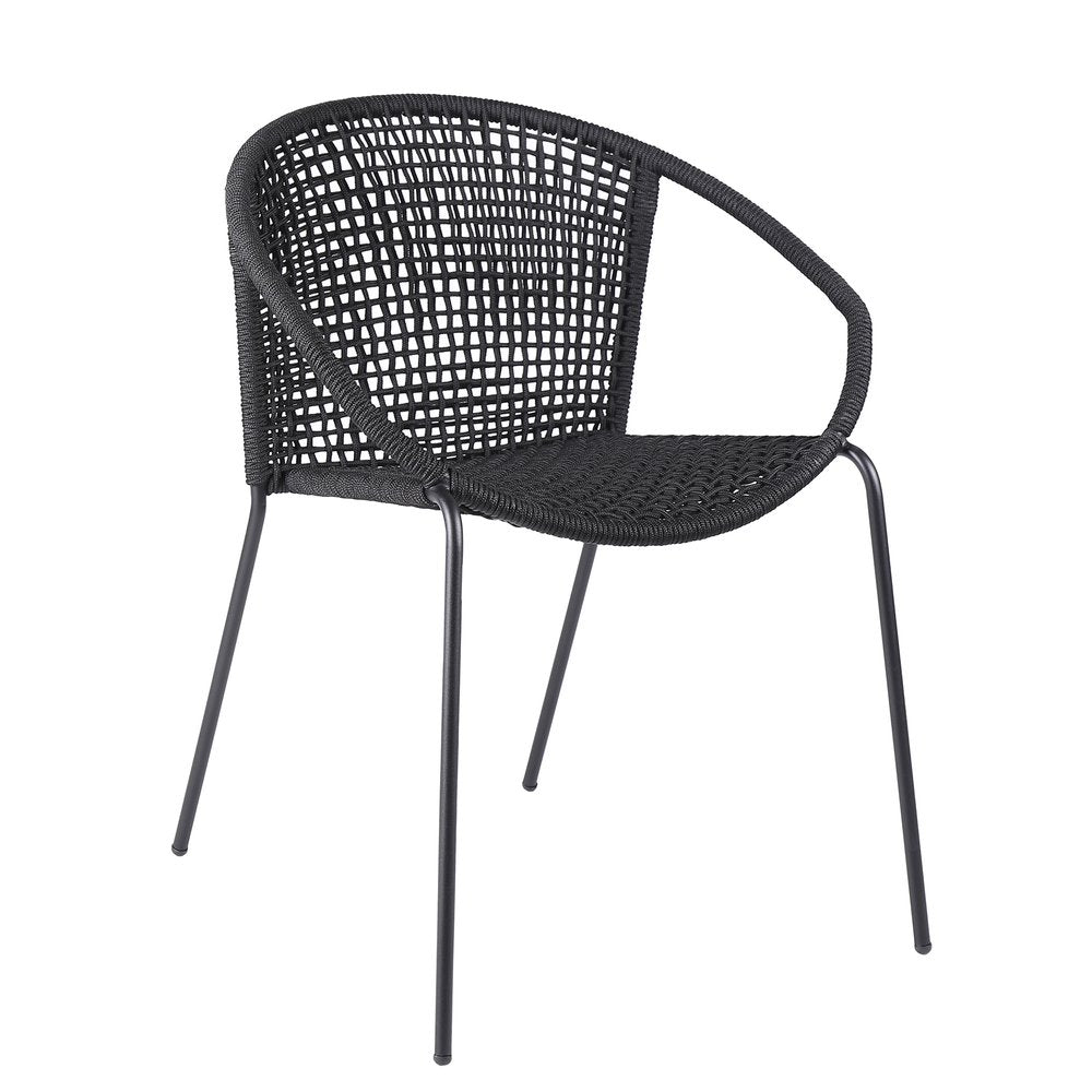 Set of Two 25" Black Metal Outdoor Dining Chair HomeRoots
