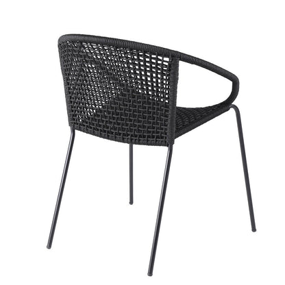 Set of Two 25" Black Metal Outdoor Dining Chair HomeRoots