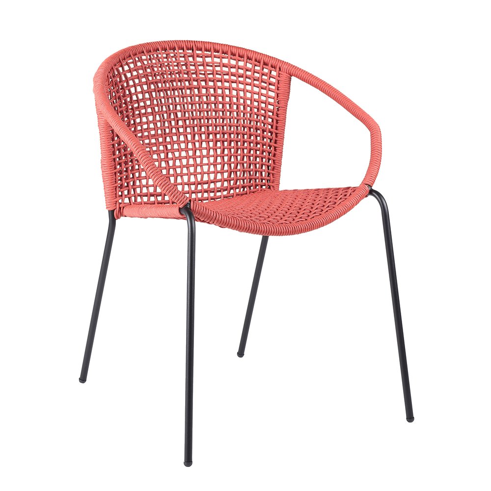 Set of Two 25" Red Metal Outdoor Dining Chair HomeRoots