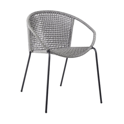 Set of Two 25" Gray Metal Outdoor Dining Chair HomeRoots