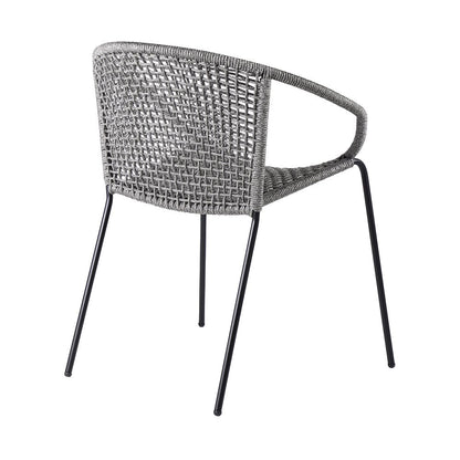 Set of Two 25" Gray Metal Outdoor Dining Chair HomeRoots