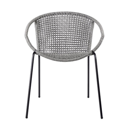 Set of Two 25" Gray Metal Outdoor Dining Chair HomeRoots