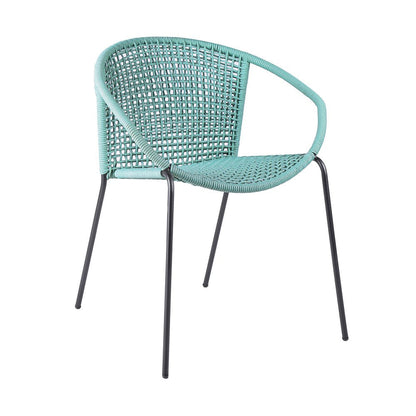 Set of Two 25" Green Metal Outdoor Dining Chair HomeRoots