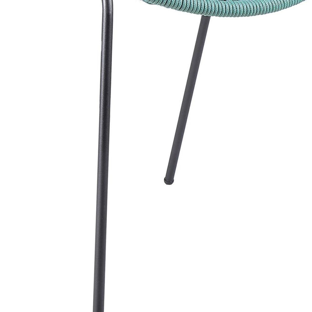 Set of Two 25" Green Metal Outdoor Dining Chair HomeRoots
