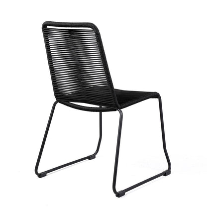 Set of Two 23" Black Metal Outdoor Dining Chair HomeRoots