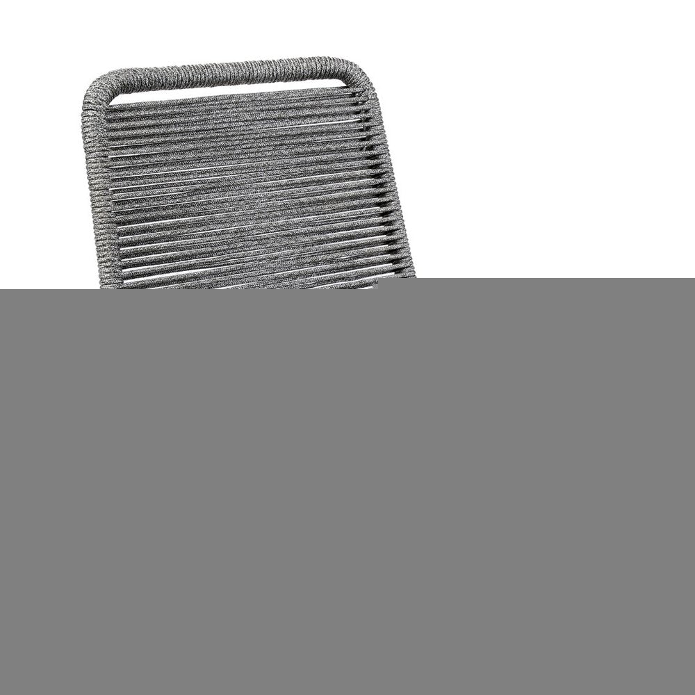 Set of Two 23" Gray Metal Outdoor Dining Chair HomeRoots