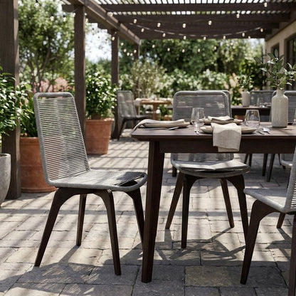 Set of Two 18" Silver Solid Wood Outdoor Dining Chair HomeRoots