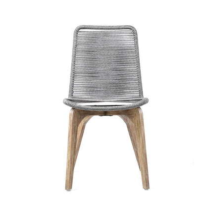Set of Two 18" Gray Solid Wood Outdoor Dining Chair HomeRoots