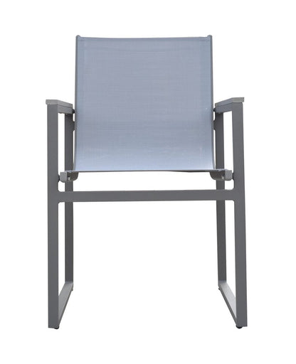 Set of Two 22" Light Gray Metal Outdoor Dining Chair HomeRoots