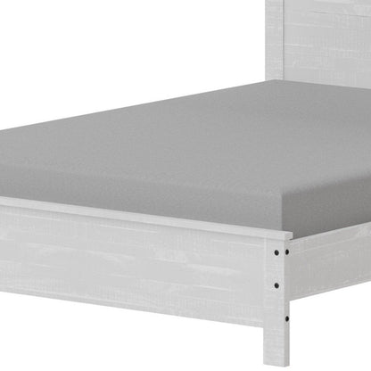 White Shiplap Texture Distressed Solid Wood Queen Bed Frame HomeRoots