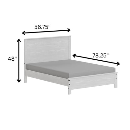 White Solid Wood Full Double Bed Frame HomeRoots