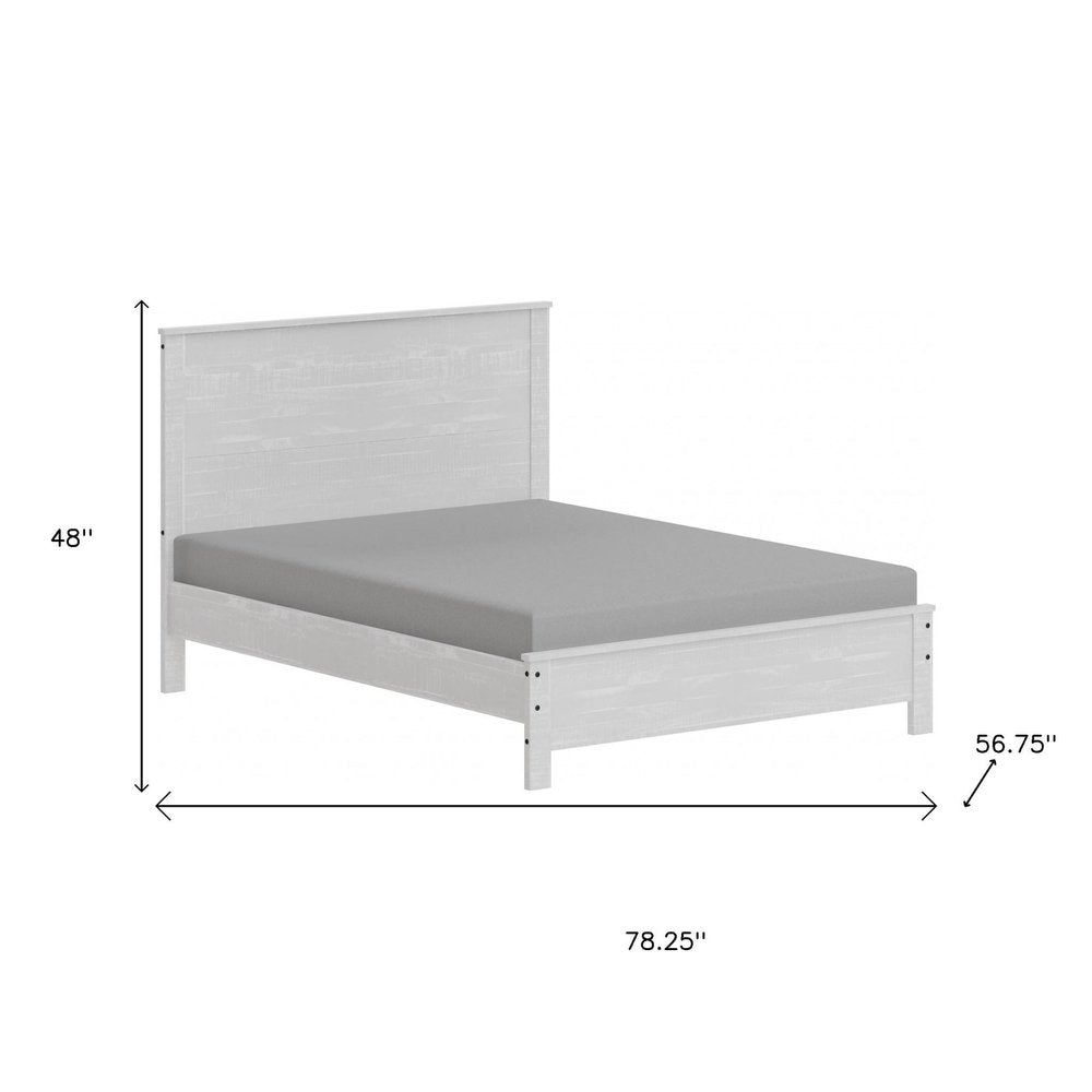 White Solid Wood Full Double Bed Frame HomeRoots