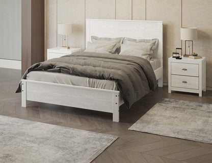 White Solid Wood Full Double Bed Frame HomeRoots