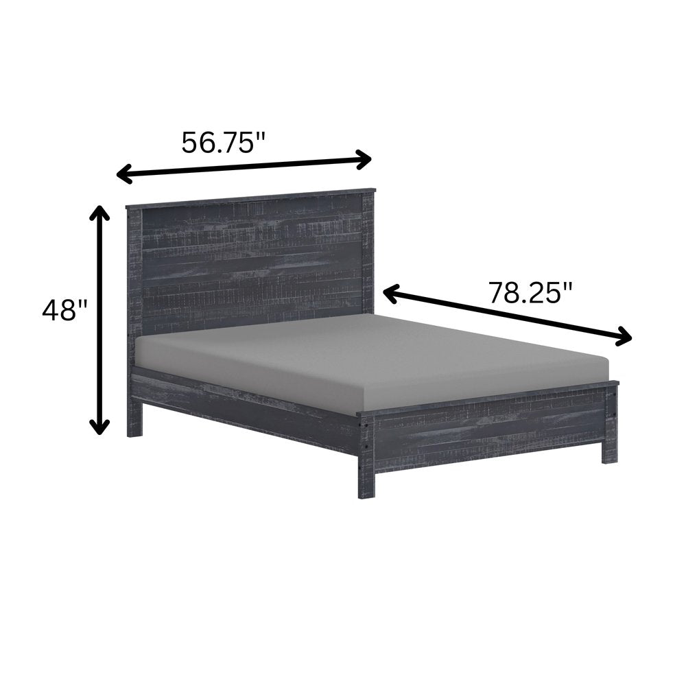 Grey Solid Wood Full Double Bed Frame HomeRoots