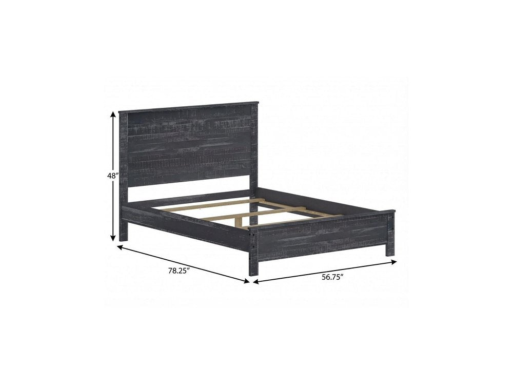 Grey Solid Wood Full Double Bed Frame HomeRoots