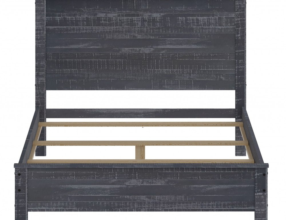 Grey Solid Wood Full Double Bed Frame HomeRoots