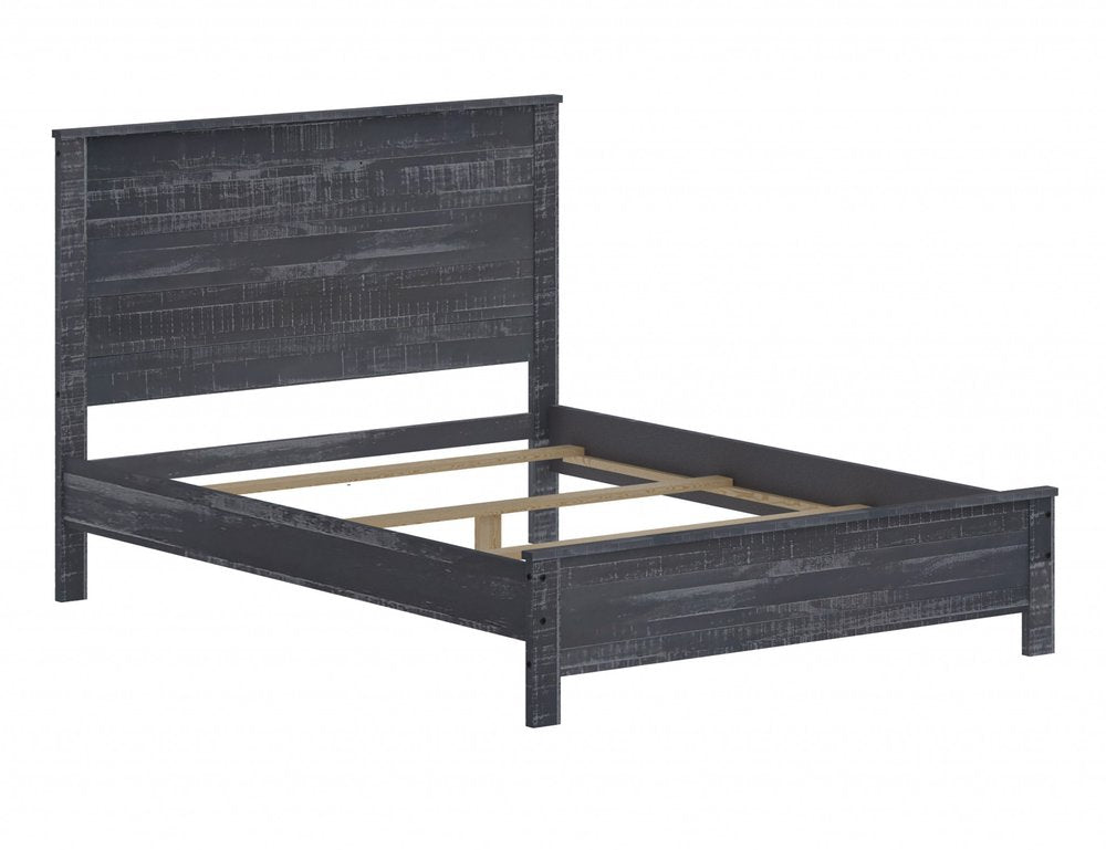 Grey Solid Wood Full Double Bed Frame HomeRoots