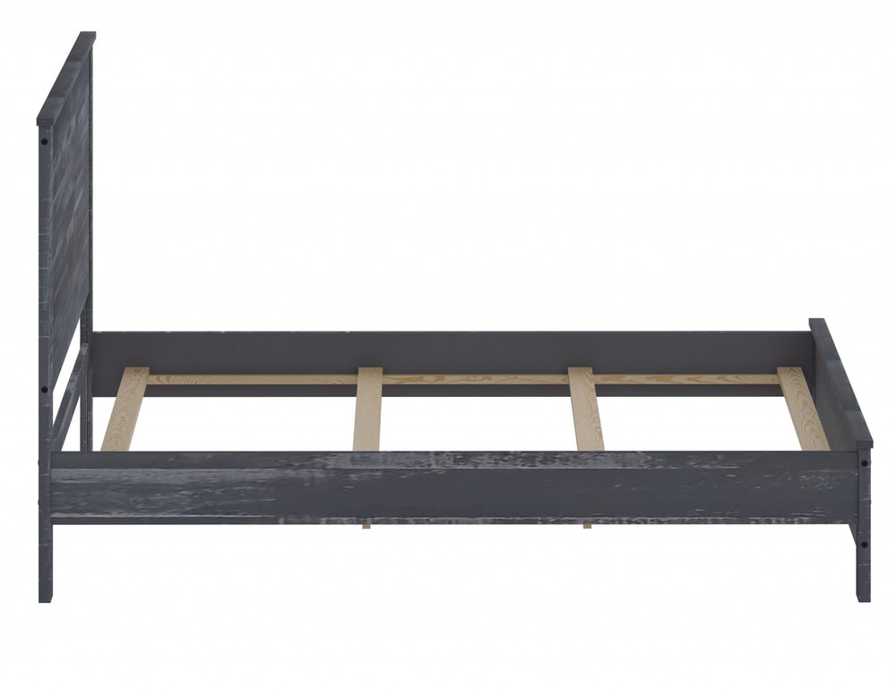 Grey Solid Wood Full Double Bed Frame HomeRoots