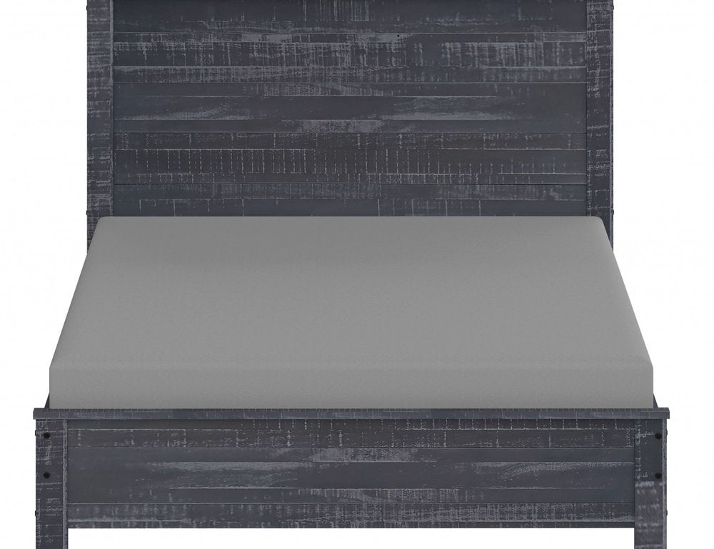 Grey Solid Wood Full Double Bed Frame HomeRoots