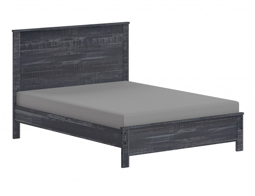 Grey Solid Wood Full Double Bed Frame HomeRoots