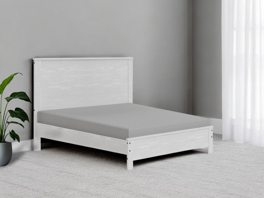 White Shiplap Texture Distressed Solid Wood Twin Bed Frame HomeRoots