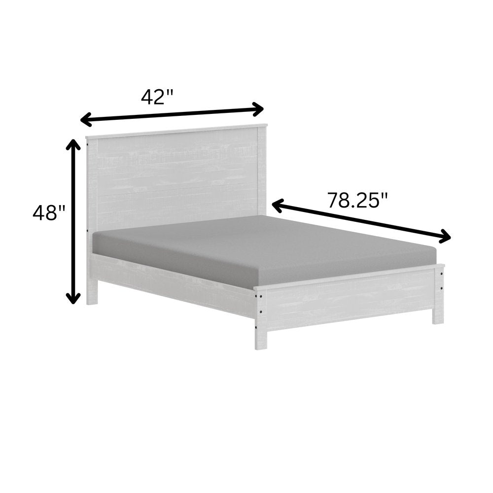 White Shiplap Texture Distressed Solid Wood Twin Bed Frame HomeRoots